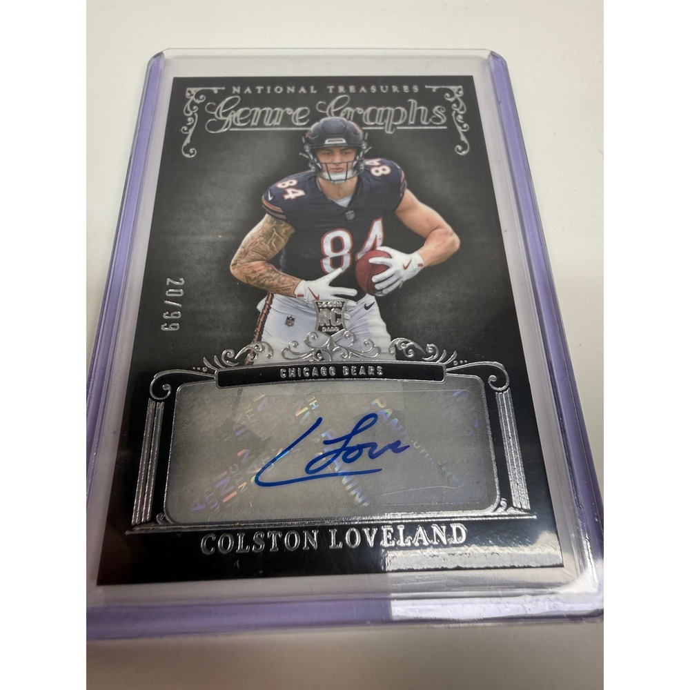 2025 Panini National Treasures Colston Loveland Genre Graphs Auto RC 20/99 Bears